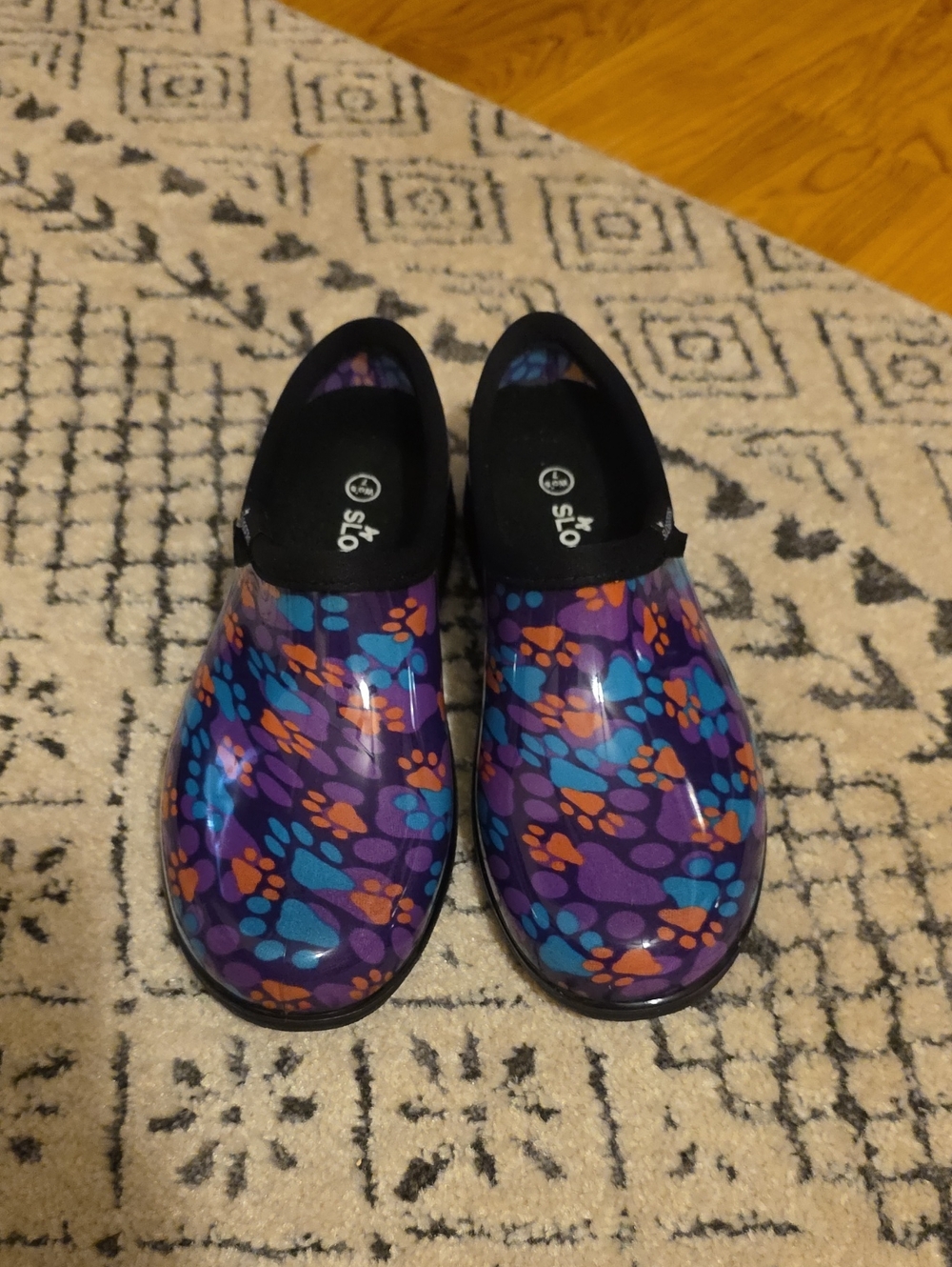 Sloggers NWOT Womens Size 7 Purple Paw-Print Waterproof Clogs